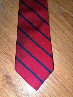 Polo Ralph Lauren Silk Tie Red Striped Repp Made in Italy
